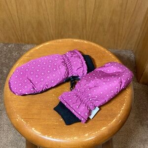 Kids Pink Star Mittens - 3M Thinsulate Size 4-6x